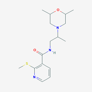 molecular formula C16H25N3O2S B2649239 N-[2-(2,6-dimethylmorpholin-4-yl)propyl]-2-(methylsulfanyl)pyridine-3-carboxamide CAS No. 1212287-35-8