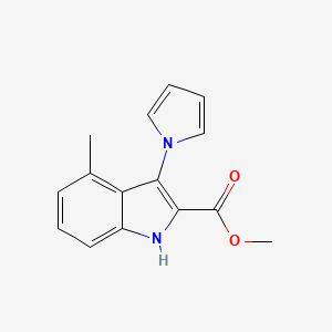 molecular formula C15H14N2O2 B2649241 methyl 4-methyl-3-(1H-pyrrol-1-yl)-1H-indole-2-carboxylate CAS No. 890094-13-0
