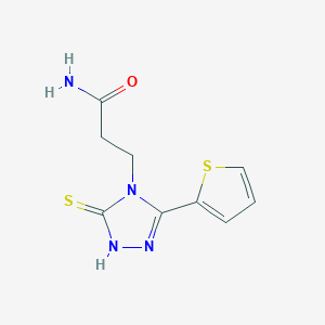 3-[3-sulfanyl-5-(thiophen-2-yl)-4H-1,2,4-triazol-4-yl]propanamide