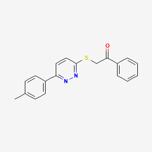 molecular formula C19H16N2OS B2649248 1-Phenyl-2-((6-(p-tolyl)pyridazin-3-yl)thio)ethanone CAS No. 872689-39-9
