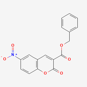 molecular formula C17H11NO6 B2649319 benzyl 6-nitro-2-oxo-2H-chromene-3-carboxylate CAS No. 873577-77-6