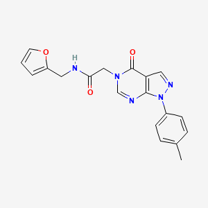 molecular formula C19H17N5O3 B2649333 N-Furan-2-ylmethyl-2-(4-oxo-1-p-tolyl-1,4-dihydro-pyrazolo[3,4-d]pyrimidin-5-yl)-acetamide 