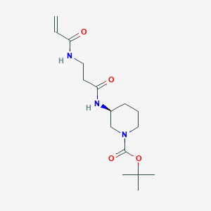 molecular formula C16H27N3O4 B2649347 Tert-butyl (3S)-3-[3-(prop-2-enoylamino)propanoylamino]piperidine-1-carboxylate CAS No. 2361598-98-1