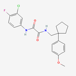 molecular formula C21H22ClFN2O3 B2649386 N'-(3-chloro-4-fluorophenyl)-N-{[1-(4-methoxyphenyl)cyclopentyl]methyl}ethanediamide CAS No. 1091475-96-5