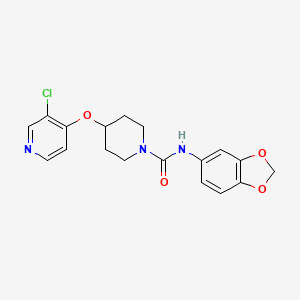molecular formula C18H18ClN3O4 B2649387 N-(benzo[d][1,3]dioxol-5-yl)-4-((3-chloropyridin-4-yl)oxy)piperidine-1-carboxamide CAS No. 2034524-82-6