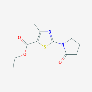 molecular formula C11H14N2O3S B2649405 Ethyl 4-methyl-2-(2-oxopyrrolidin-1-yl)-1,3-thiazole-5-carboxylate CAS No. 959307-64-3