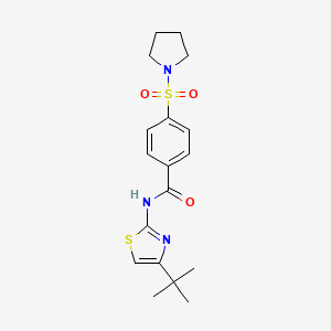 molecular formula C18H23N3O3S2 B2649443 N-(4-tert-butyl-1,3-thiazol-2-yl)-4-(pyrrolidine-1-sulfonyl)benzamide CAS No. 306738-52-3