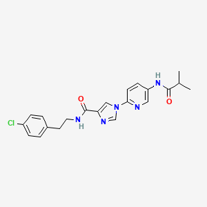 molecular formula C21H22ClN5O2 B2649451 N-(4-chlorophenethyl)-1-(5-isobutyramidopyridin-2-yl)-1H-imidazole-4-carboxamide CAS No. 1251704-77-4