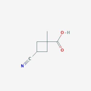 molecular formula C7H9NO2 B2649468 3-Cyano-1-methylcyclobutane-1-carboxylic acid CAS No. 2138045-01-7