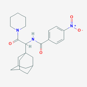molecular formula C24H31N3O4 B2649480 N-[1-(adamantan-1-yl)-2-oxo-2-(piperidin-1-yl)ethyl]-4-nitrobenzamide CAS No. 349103-03-3