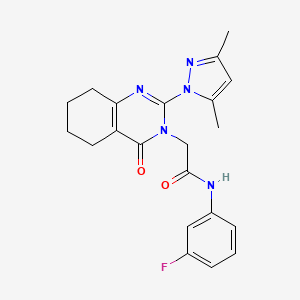 2-(2-(3,5-dimethyl-1H-pyrazol-1-yl)-4-oxo-5,6,7,8-tetrahydroquinazolin-3(4H)-yl)-N-(3-fluorophenyl)acetamide