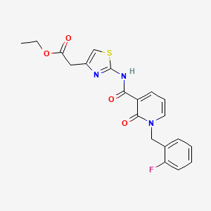 Ethyl 2-(2-(1-(2-fluorobenzyl)-2-oxo-1,2-dihydropyridine-3-carboxamido)thiazol-4-yl)acetate