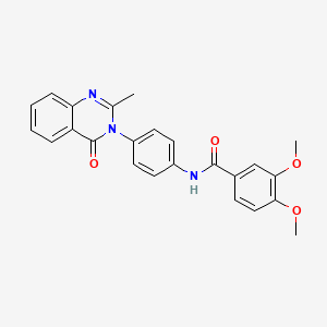 3,4-dimethoxy-N-[4-(2-methyl-4-oxoquinazolin-3-yl)phenyl]benzamide
