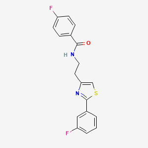 molecular formula C18H14F2N2OS B2649497 4-fluoro-N-{2-[2-(3-fluorophenyl)-1,3-thiazol-4-yl]ethyl}benzamide CAS No. 895781-27-8