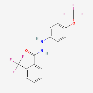molecular formula C15H10F6N2O2 B2649498 N'-[4-(trifluoromethoxy)phenyl]-2-(trifluoromethyl)benzohydrazide CAS No. 338403-02-4