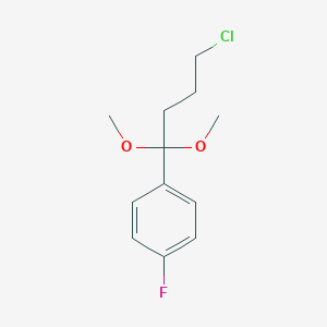 molecular formula C12H16ClFO2 B026495 1-(4-Chloro-1,1-dimethoxybutyl)-4-fluorobenzene CAS No. 57390-39-3