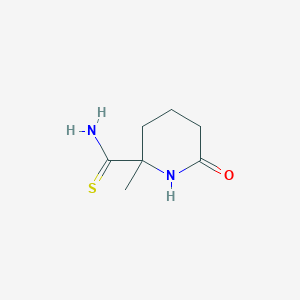 molecular formula C7H12N2OS B2649501 2-Methyl-6-oxopiperidine-2-carbothioamide CAS No. 2580218-83-1