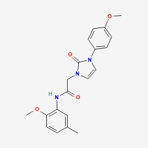 molecular formula C20H21N3O4 B2649525 N-(2-methoxy-5-methylphenyl)-2-[3-(4-methoxyphenyl)-2-oxo-2,3-dihydro-1H-imidazol-1-yl]acetamide CAS No. 951458-97-2