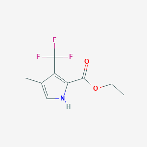 molecular formula C9H10F3NO2 B2649527 Ethyl 4-methyl-3-(trifluoromethyl)-1H-pyrrole-2-carboxylate CAS No. 127074-06-0
