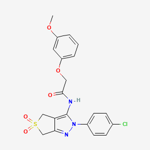 N-(2-(4-chlorophenyl)-5,5-dioxido-4,6-dihydro-2H-thieno[3,4-c]pyrazol-3-yl)-2-(3-methoxyphenoxy)acetamide