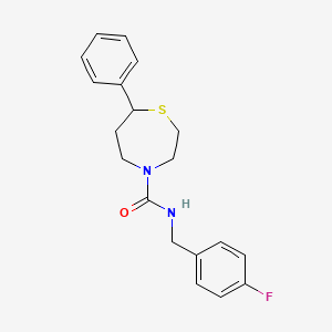 molecular formula C19H21FN2OS B2649593 N-(4-fluorobenzyl)-7-phenyl-1,4-thiazepane-4-carboxamide CAS No. 1797289-13-4