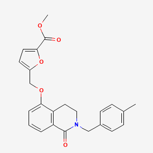 molecular formula C24H23NO5 B2649607 methyl 5-[({2-[(4-methylphenyl)methyl]-1-oxo-1,2,3,4-tetrahydroisoquinolin-5-yl}oxy)methyl]furan-2-carboxylate CAS No. 850906-10-4