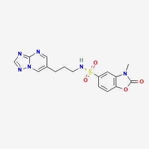 molecular formula C16H16N6O4S B2649617 N-(3-([1,2,4]triazolo[1,5-a]pyrimidin-6-yl)propyl)-3-methyl-2-oxo-2,3-dihydrobenzo[d]oxazole-5-sulfonamide CAS No. 2034616-54-9