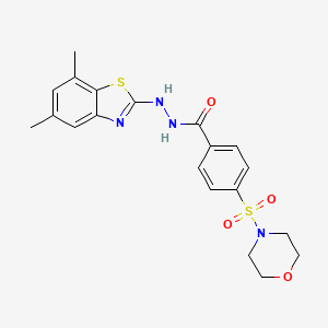 molecular formula C20H22N4O4S2 B2649635 N'-(5,7-dimethylbenzo[d]thiazol-2-yl)-4-(morpholinosulfonyl)benzohydrazide CAS No. 851987-52-5
