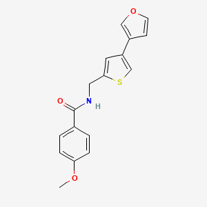 molecular formula C17H15NO3S B2649644 N-{[4-(furan-3-yl)thiophen-2-yl]methyl}-4-methoxybenzamide CAS No. 2379994-86-0
