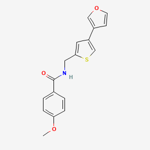 molecular formula C17H15NO3S B2649644 N-[[4-(Furan-3-yl)thiophen-2-yl]methyl]-4-methoxybenzamide CAS No. 2379994-86-0