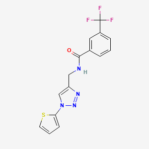 molecular formula C15H11F3N4OS B2649654 N-((1-(thiophen-2-yl)-1H-1,2,3-triazol-4-yl)methyl)-3-(trifluoromethyl)benzamide CAS No. 2034305-04-7