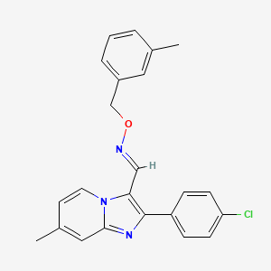 molecular formula C23H20ClN3O B2649658 2-(4-chlorophenyl)-7-methylimidazo[1,2-a]pyridine-3-carbaldehyde O-(3-methylbenzyl)oxime CAS No. 478257-41-9