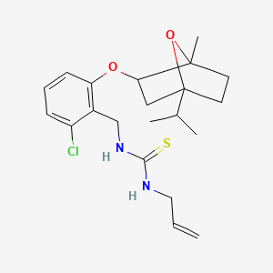 molecular formula C21H29ClN2O2S B2649669 N-allyl-N'-{2-chloro-6-[(4-isopropyl-1-methyl-7-oxabicyclo[2.2.1]hept-2-yl)oxy]benzyl}thiourea CAS No. 1005261-37-9