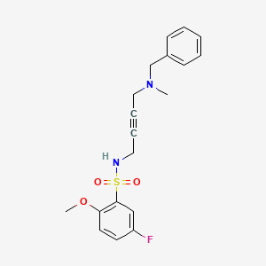 molecular formula C19H21FN2O3S B2649679 N-(4-(benzyl(methyl)amino)but-2-yn-1-yl)-5-fluoro-2-methoxybenzenesulfonamide CAS No. 1396880-81-1