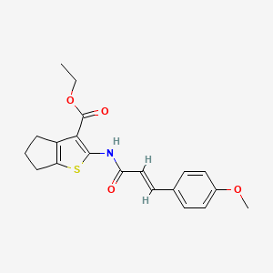 (E)-ethyl 2-(3-(4-methoxyphenyl)acrylamido)-5,6-dihydro-4H-cyclopenta[b]thiophene-3-carboxylate