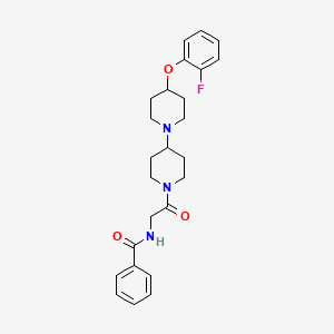N-(2-(4-(2-fluorophenoxy)-[1,4'-bipiperidin]-1'-yl)-2-oxoethyl)benzamide