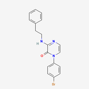 molecular formula C18H16BrN3O B2649687 1-(4-Bromophenyl)-3-[(2-phenylethyl)amino]-1,2-dihydropyrazin-2-one CAS No. 899950-64-2
