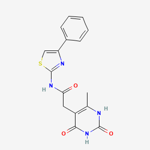 2-(6-methyl-2,4-dioxo-1,2,3,4-tetrahydropyrimidin-5-yl)-N-(4-phenylthiazol-2-yl)acetamide