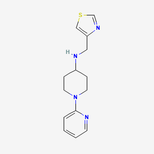 molecular formula C14H18N4S B2649694 1-(pyridin-2-yl)-N-(1,3-thiazol-4-ylmethyl)piperidin-4-amine CAS No. 1306169-49-2