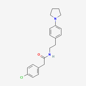 molecular formula C20H23ClN2O B2649711 2-(4-chlorophenyl)-N-(4-(pyrrolidin-1-yl)phenethyl)acetamide CAS No. 953168-14-4