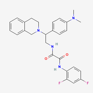 molecular formula C27H28F2N4O2 B2649775 N-(2,4-difluorophenyl)-N'-{2-[4-(dimethylamino)phenyl]-2-(1,2,3,4-tetrahydroisoquinolin-2-yl)ethyl}ethanediamide CAS No. 941995-81-9