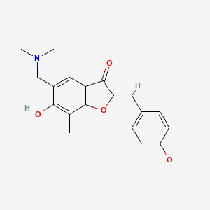 B2649813 (Z)-5-((dimethylamino)methyl)-6-hydroxy-2-(4-methoxybenzylidene)-7-methylbenzofuran-3(2H)-one CAS No. 929452-15-3