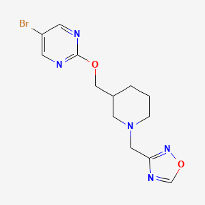 molecular formula C13H16BrN5O2 B2649814 5-Bromo-2-({1-[(1,2,4-oxadiazol-3-yl)methyl]piperidin-3-yl}methoxy)pyrimidine CAS No. 2380068-48-2