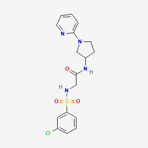 molecular formula C17H19ClN4O3S B2649821 2-(3-chlorophenylsulfonamido)-N-(1-(pyridin-2-yl)pyrrolidin-3-yl)acetamide CAS No. 1795477-98-3
