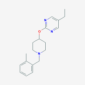 molecular formula C19H25N3O B2649858 5-Ethyl-2-({1-[(2-methylphenyl)methyl]piperidin-4-yl}oxy)pyrimidine CAS No. 2380169-74-2