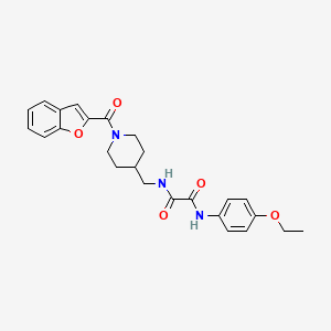 molecular formula C25H27N3O5 B2649868 N-{[1-(1-benzofuran-2-carbonyl)piperidin-4-yl]methyl}-N'-(4-ethoxyphenyl)ethanediamide CAS No. 1235391-78-2
