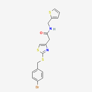 B2649911 2-(2-((4-bromobenzyl)thio)thiazol-4-yl)-N-(thiophen-2-ylmethyl)acetamide CAS No. 953956-65-5