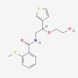 molecular formula C16H19NO3S2 B2649918 N-(2-(2-hydroxyethoxy)-2-(thiophen-3-yl)ethyl)-2-(methylthio)benzamide CAS No. 2034313-75-0