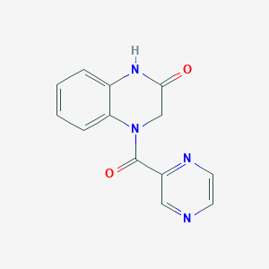 molecular formula C13H10N4O2 B2649923 4-(pyrazine-2-carbonyl)-3,4-dihydroquinoxalin-2(1H)-one CAS No. 851819-83-5