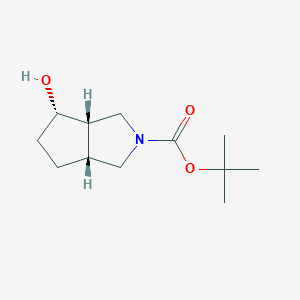 molecular formula C12H21NO3 B2649924 rac-tert-butyl (3aR,4R,6aS)-4-hydroxy-octahydrocyclopenta[c]pyrrole-2-carboxylate CAS No. 913575-10-7